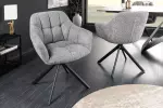 2SET jídelní židle PAPILLON šedá bouclé otočná 2SET jídelní židle PAPILLON šedá bouclé otočná