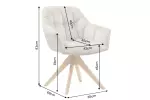 2SET jídelní židle PAPILLON béžová/přírodní samet otočná 2SET jídelní židle PAPILLON béžová/přírodní samet otočná