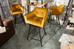 2SET barová židle LOFT 100 CM tmavě žlutá samet 2SET barová židle LOFT 100 CM tmavě žlutá samet
