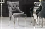 2SET zámecká židle CASTLE S RUKOJETÍ šedá samet 2SET zámecká židle CASTLE S RUKOJETÍ šedá samet
