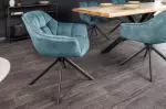 2SET jídelní židle PAPILLON tmavě modrá samet otočná 2SET jídelní židle PAPILLON tmavě modrá samet otočná