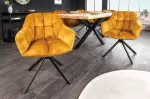 2SET jídelní židle PAPILLON tmavě žlutá samet otočná 2SET jídelní židle PAPILLON tmavě žlutá samet otočná