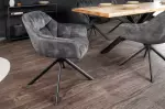2SET jídelní židle PAPILLON šedá samet otočná 2SET jídelní židle PAPILLON šedá samet otočná