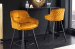 2SET barová židle EUPHORIA 100 CM tmavě žlutá samet 2SET barová židle EUPHORIA 100 CM tmavě žlutá samet