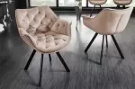 2SET židlo-křeslo DUTCH COMFORT II šampaňské greige samet otočné 2SET židlo-křeslo DUTCH COMFORT II šampaňské greige samet otočné