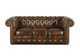 Pohovka Chesterfield Classic 3 kůže hnědá Pohovka Chesterfield Classic 3 kůže hnědá