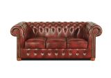 Pohovka Chesterfield Classic 3 kůže bordó Pohovka Chesterfield Classic 3 kůže bordó