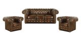 Sedací souprava Chesterfield Classic 3+1+1 kůže hnědá Sedací souprava Chesterfield Classic 3+1+1 kůže hnědá