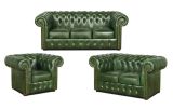 Sedací souprava Chesterfield Classic 3+2+1 kůže zelená Sedací souprava Chesterfield Classic 3+2+1 kůže zelená