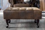 Taburet CHESTERFIELD antik hnědý mikrovlákno Taburet CHESTERFIELD antik hnědý mikrovlákno