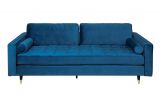 Luxusní pohovka COZY VELVET 220 CM modrá samet Luxusní pohovka COZY VELVET 220 CM modrá samet