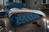 Postel CHESTERFIELD LUX 180x200 CM tmavě modrá samet Postel CHESTERFIELD LUX 180x200 CM tmavě modrá samet