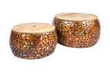 2SET konferenční stolek STONE MOSAIC 65 CM měděný 2SET konferenční stolek STONE MOSAIC 65 CM měděný