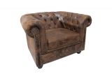 Křeslo CHESTERFIELD antik hnědé mikrovlákno Křeslo CHESTERFIELD antik hnědé mikrovlákno