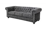 Pohovka CHESTERFIELD 3M 205 CM šedá samet Pohovka CHESTERFIELD 3M 205 CM šedá samet