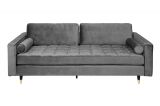 Luxusní pohovka COZY VELVET 220 CM šedá samet Luxusní pohovka COZY VELVET 220 CM šedá samet