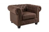 Křeslo CHESTERFIELD II 105 CM vintage hnědé mikrovlákno Křeslo CHESTERFIELD II 105 CM vintage hnědé mikrovlákno