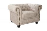 Křeslo CHESTERFIELD 110 CM šampaňské samet Křeslo CHESTERFIELD 110 CM šampaňské samet
