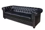 Pohovka CHESTERFIELD 3M 205 CM černá umělá kůže Pohovka CHESTERFIELD 3M 205 CM černá umělá kůže