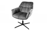 Křeslo otočné PAPILLON šedé samet Křeslo otočné PAPILLON šedé samet