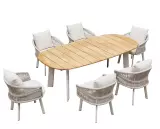 Zahradní 6 místná jídelní souprava AIO TAUPE WHITE Zahradní 6 místná jídelní souprava AIO TAUPE WHITE