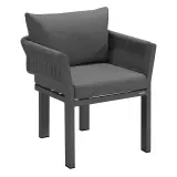 Zahradní jídelní židle BORROMEO BLACK GREY Zahradní jídelní židle BORROMEO BLACK GREY