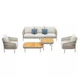 Zahradní 5 místná sedací souprava CALYPSO BEIGE TEAK Zahradní 5 místná sedací souprava CALYPSO BEIGE TEAK