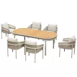 Zahradní 6 místná jídelní souprava CALYPSO BEIGE TEAK Zahradní 6 místná jídelní souprava CALYPSO BEIGE TEAK