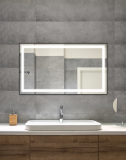 Zrcadlo STARLIGHT 120x70 CM s LED podsvícením a senzorem po celém obvodu v černém kovovém rámu Zrcadlo STARLIGHT 120x70 CM s LED podsvícením a senzorem po celém obvodu v černém kovovém rámu