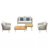 Zahradní 4 místná sedací souprava CALYPSO BEIGE TEAK Zahradní 4 místná sedací souprava CALYPSO BEIGE TEAK