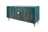 Komoda GOLDEN SUNSET 140 CM tyrkysová masiv mango