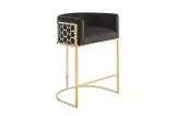 Barová židle ELEGANCE 88 CM černá/zlatá samet Barová židle ELEGANCE 88 CM černá/zlatá samet