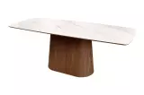 Jídelní stůl UNIQUE II 200 CM bílý mramor/dýha ořech Jídelní stůl UNIQUE II 200 CM bílý mramor/dýha ořech
