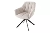 2SET jídelní židle PAPILLON béžová bouclé otočná 2SET jídelní židle PAPILLON béžová bouclé otočná
