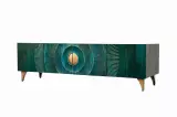 Televizní stolek GOLDEN SUNSET 180 CM tyrkysový masiv mango