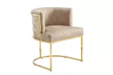Jídelní židle ELEGANCE béžová/zlatá samet Jídelní židle ELEGANCE béžová/zlatá samet