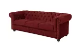 Pohovka CHESTERFIELD 3M 205 CM červená samet Pohovka CHESTERFIELD 3M 205 CM červená samet