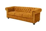 Pohovka CHESTERFIELD 3M 205 CM tmavě žlutá samet Pohovka CHESTERFIELD 3M 205 CM tmavě žlutá samet