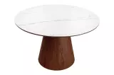Kulatý jídelní stůl UNIQUE II 120 CM bílý mramor/dýha ořech Kulatý jídelní stůl UNIQUE II 120 CM bílý mramor/dýha ořech