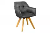 2SET jídelní židle LOFT WOOD II antik šedá mikrovlákno otočná 2SET jídelní židle LOFT WOOD II antik šedá mikrovlákno otočná