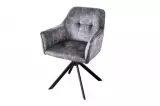 2SET jídelní židle LOFT II tmavě šedá samet otočná 2SET jídelní židle LOFT II tmavě šedá samet otočná