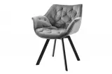 2SET židlo-křeslo DUTCH COMFORT II šedé samet otočné 2SET židlo-křeslo DUTCH COMFORT II šedé samet otočné