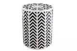 Odkládací stolek BONE INLAY 45 CM černá bílá Odkládací stolek BONE INLAY 45 CM černá bílá