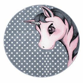Dětský kusový koberec Kids 590 pink kruh - 120x120 (průměr) kruh cm