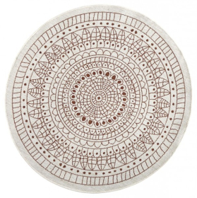 Kusový koberec Twin-Wendeteppiche 103102 creme terra kruh – na ven i na doma - 200x200 (průměr) kruh cm