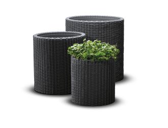3SET květináč MASONE grafit 3SET květináč MASONE grafit