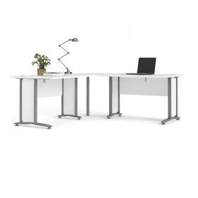 Rohový psací stůl Office 80400/303 bílá/silver grey Rohový psací stůl Office 80400/303 bílá/silver grey