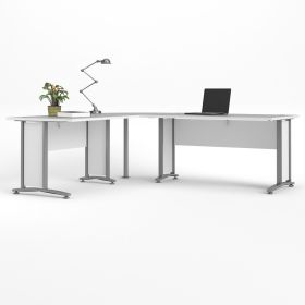 Rohový psací stůl Office 80400/72 bílá/silver grey Rohový psací stůl Office 80400/72 bílá/silver grey