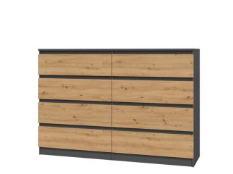 Komoda Malvína M8 140 antracit/dub artisan Komoda Malvína M8 140 antracit/dub artisan