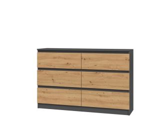 Komoda Malvína M6 120 antracit/dub artisan Komoda Malvína M6 120 antracit/dub artisan